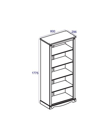 Core Products Corona Grey tall bookcase, CRG924