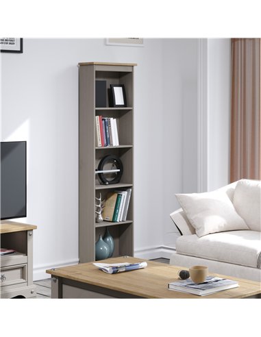 Core Products Corona Grey tall narrow bookcases , CRG946