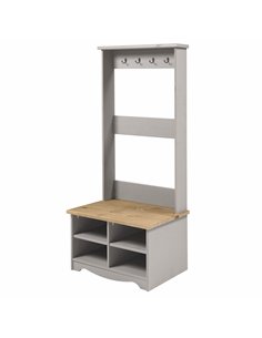 Core Products Corona Grey hall shoe bench with hat & coat rack, CRG950