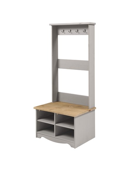 Core Products Corona Grey hall shoe bench with hat & coat rack, CRG950 - pic 117073 | FastDaddyshop