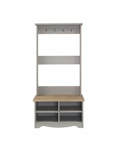 Core Products Corona Grey hall shoe bench with hat & coat rack, CRG950 2