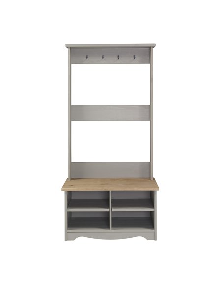 Core Products Corona Grey hall shoe bench with hat & coat rack, CRG950 - pic 117074 | FastDaddyshop