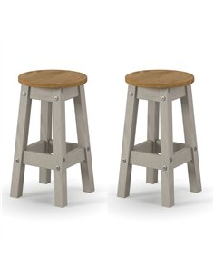 Core Products Corona Grey low round breakfast stools (pair) , CRGSTL 2