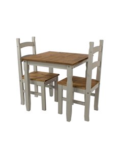 Core Products Corona Grey square dining table & 2 chair SET     , CRGTBSET1