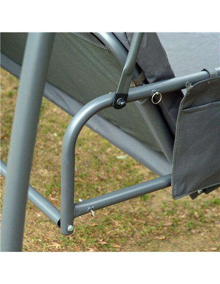 Outsunny 3 Seater Garden Swing Chair 2 in 1 Convertible Outdoor Rocking Bench Bed with Water-Resistant Roof, Zipped Door and Mos - pic 11711 | FastDaddyshop