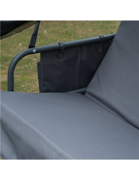 Outsunny 3 Seater Garden Swing Chair 2 in 1 Convertible Outdoor Rocking Bench Bed with Water-Resistant Roof, Zipped Door and Mos - pic 11712 | FastDaddyshop