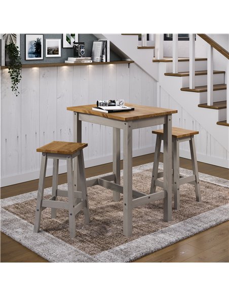 Core Products Corona Grey live edge large rectangular high breakfast bar table and stool SET, CRGTBSET22 - pic 117123 | FastDaddyshop