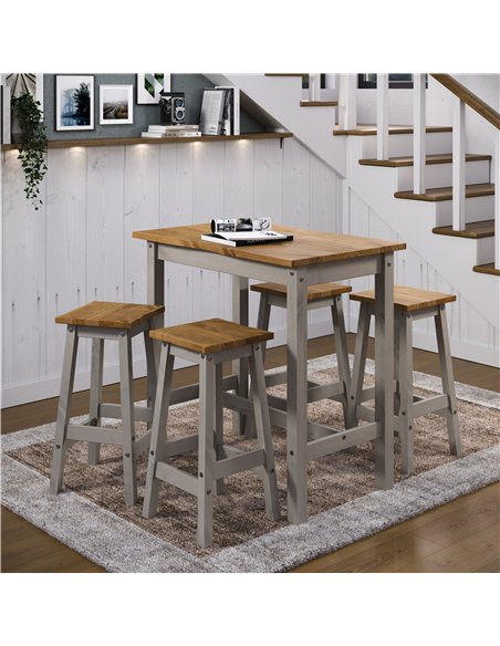 Core Products Corona Grey live edge large rectangular high breakfast bar table and stool SET, CRGTBSET22 - pic 117124 | FastDaddyshop
