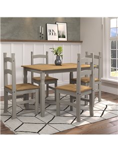 Core Products Corona Grey rectangular dining table & 4 chair SET     , CRGTBSET3 2