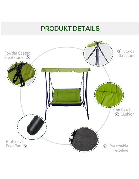 Outsunny Swing Chair Hammock Seat-Green - pic 11716 | FastDaddyshop