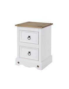 Core Products Corona White 2 drawer petite bedside cabinet, CRW109
