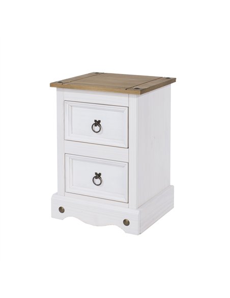 Core Products Corona White 2 drawer petite bedside cabinet, CRW109 - pic 117165 | FastDaddyshop