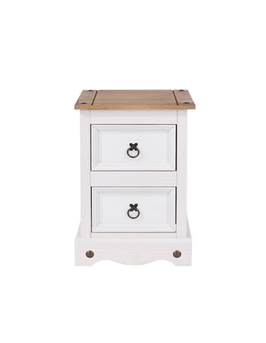 Core Products Corona White 2 drawer petite bedside cabinet, CRW109