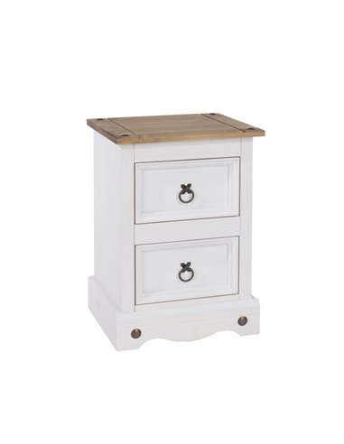 Core Products Corona White 2 drawer petite bedside cabinet, CRW109