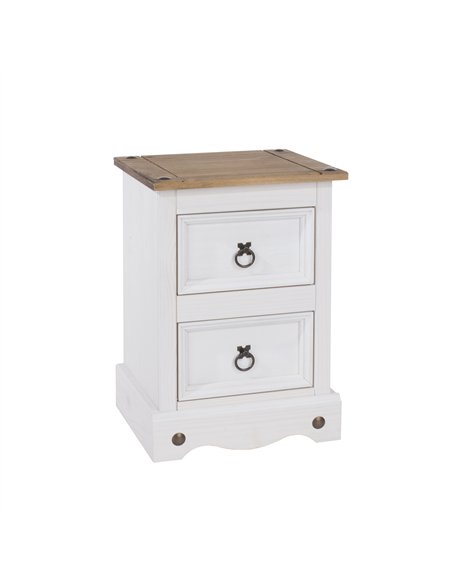 Core Products Corona White 2 drawer petite bedside cabinet, CRW109 - pic 117167 | FastDaddyshop