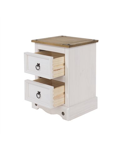Core Products Corona White 2 drawer petite bedside cabinet, CRW109