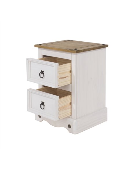 Core Products Corona White 2 drawer petite bedside cabinet, CRW109 - pic 117168 | FastDaddyshop