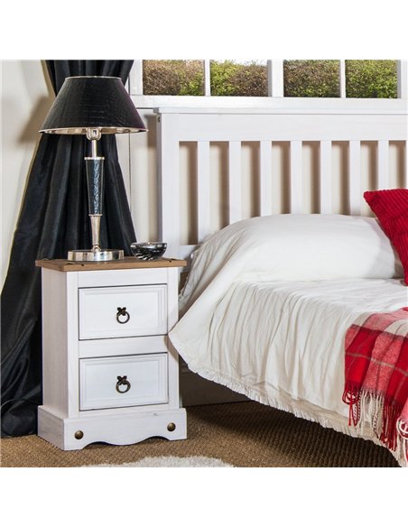 Core Products Corona White 2 drawer petite bedside cabinet, CRW109 - pic 117169 | FastDaddyshop