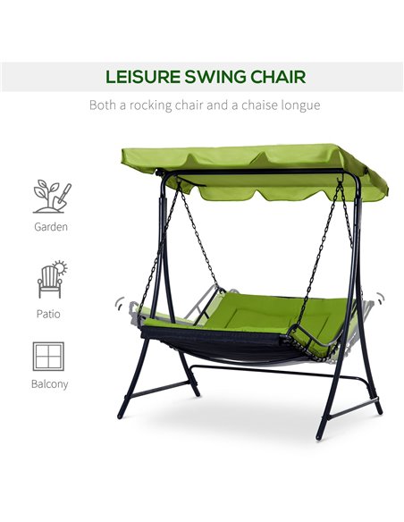 Outsunny Swing Chair Hammock Seat-Green - pic 11717 | FastDaddyshop