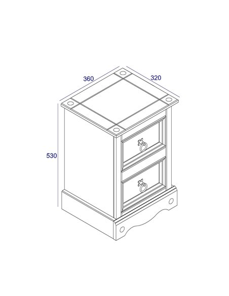Core Products Corona White 2 drawer petite bedside cabinet, CRW109 - pic 117170 | FastDaddyshop