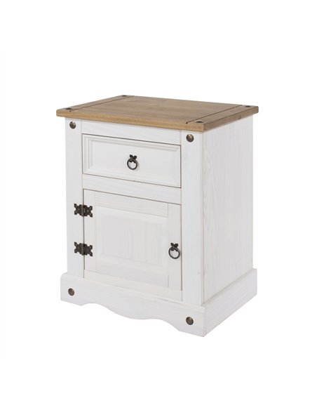Core Products Corona White 1 door, 1 drawer bedside cabinet , CRW110 - pic 117171 | FastDaddyshop
