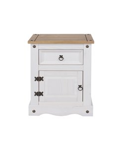 Core Products Corona White 1 door, 1 drawer bedside cabinet , CRW110 2