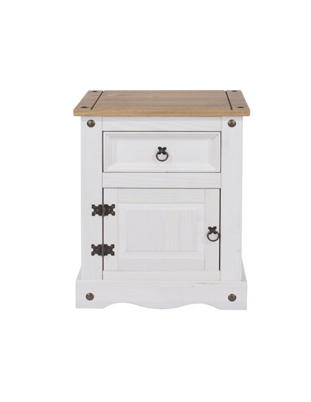 Core Products Corona White 1 door, 1 drawer bedside cabinet , CRW110 - pic 117172 | FastDaddyshop