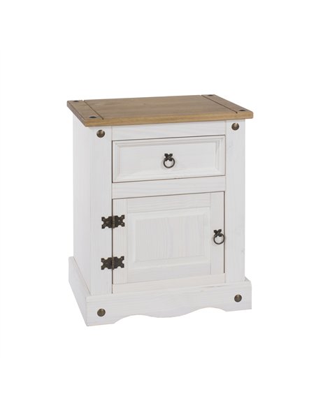 Core Products Corona White 1 door, 1 drawer bedside cabinet , CRW110 - pic 117173 | FastDaddyshop