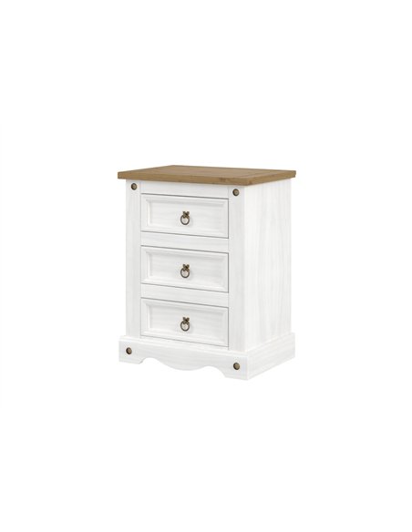 Core Products Corona White 3 drawer bedside cabinet , CRW111 - pic 117178 | FastDaddyshop