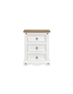 Core Products Corona White 3 drawer bedside cabinet , CRW111 2