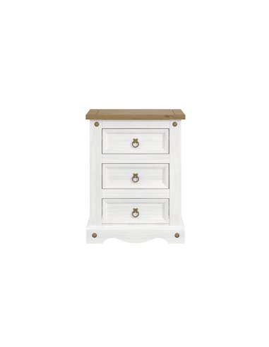Core Products Corona White 3 drawer bedside cabinet , CRW111