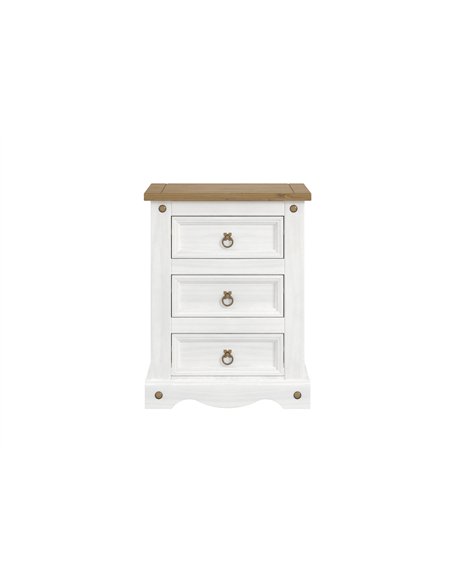 Core Products Corona White 3 drawer bedside cabinet , CRW111 - pic 117179 | FastDaddyshop