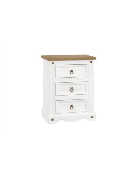 Core Products Corona White 3 drawer bedside cabinet , CRW111 - pic 117180 | FastDaddyshop