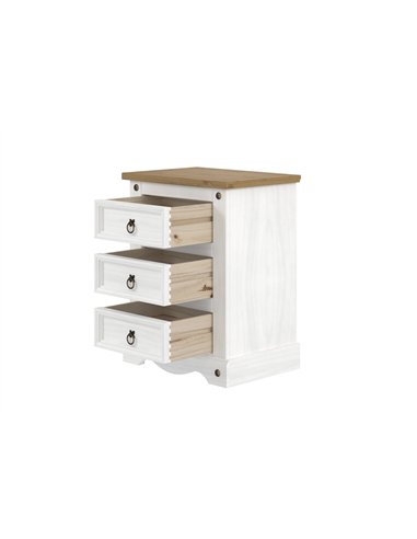 Core Products Corona White 3 drawer bedside cabinet , CRW111
