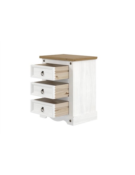 Core Products Corona White 3 drawer bedside cabinet , CRW111 - pic 117181 | FastDaddyshop