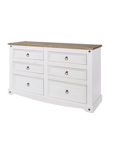 Core Products Corona White 3+3 drawer wide chest , CRW113