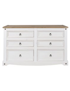 Core Products Corona White 3+3 drawer wide chest , CRW113 2