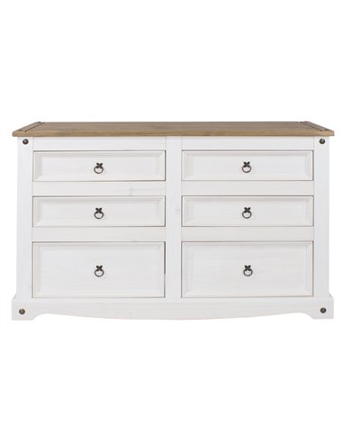 Core Products Corona White 3+3 drawer wide chest , CRW113
