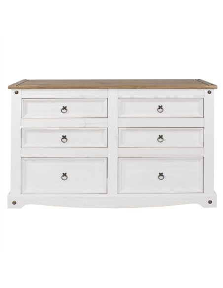 Core Products Corona White 3+3 drawer wide chest , CRW113 - pic 117189 | FastDaddyshop