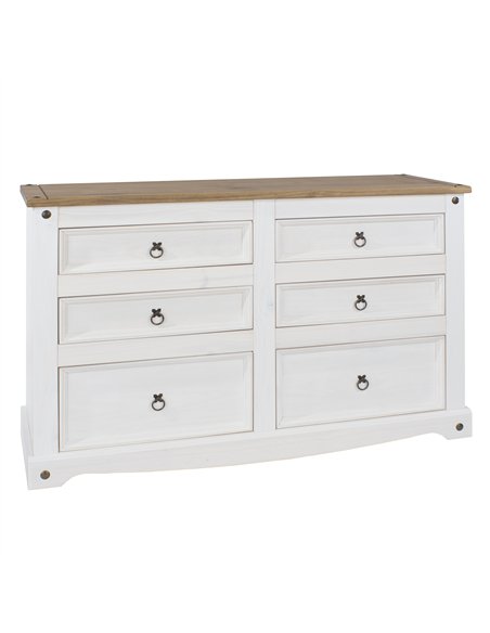 Core Products Corona White 3+3 drawer wide chest , CRW113 - pic 117190 | FastDaddyshop