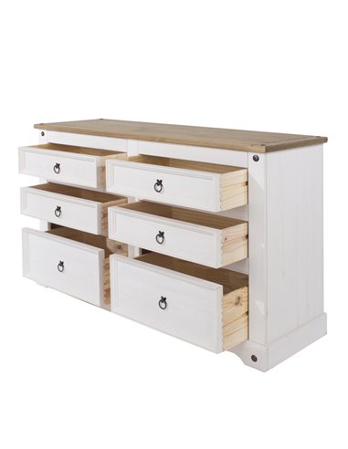 Core Products Corona White 3+3 drawer wide chest , CRW113
