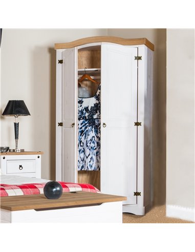 Core Products Corona White 2 door wardrobe , CRW120