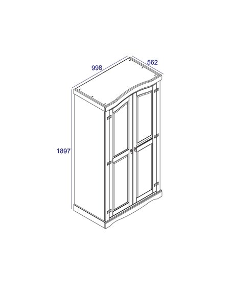 Core Products Corona White 2 door wardrobe , CRW120 - pic 117199 | FastDaddyshop