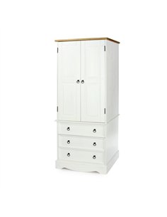 Core Products Corona White 2 door, 3 drawer wardrobe, CRW123