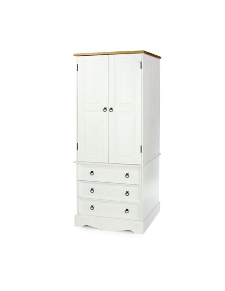 Core Products Corona White 2 door, 3 drawer wardrobe, CRW123 - pic 117200 | FastDaddyshop