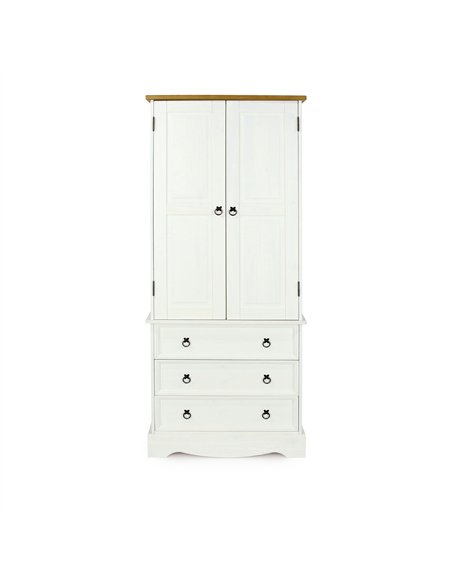 Core Products Corona White 2 door, 3 drawer wardrobe, CRW123 - pic 117201 | FastDaddyshop