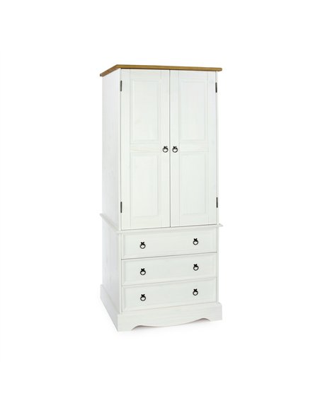 Core Products Corona White 2 door, 3 drawer wardrobe, CRW123 - pic 117202 | FastDaddyshop