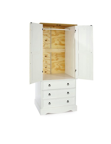 Core Products Corona White 2 door, 3 drawer wardrobe, CRW123 - pic 117204 | FastDaddyshop