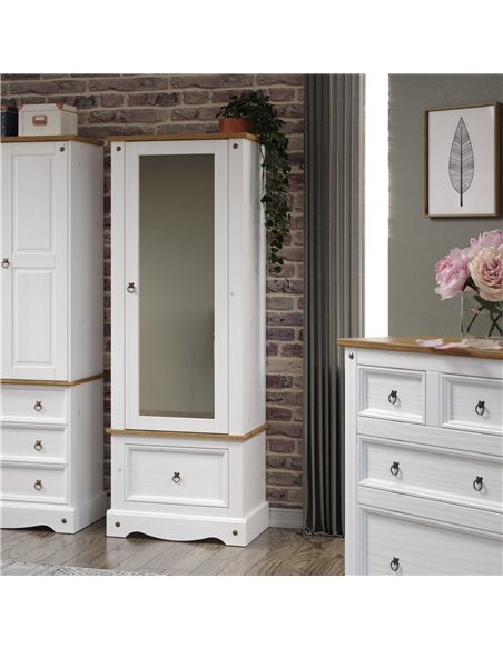 Core Products Corona White armoire with mirrored door, CRW125 - pic 117208 | FastDaddyshop
