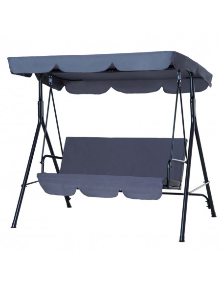 Outsunny 3 Seater Canopy Garden Swing Chair with Top Roof, Grey - pic 11722 | FastDaddyshop